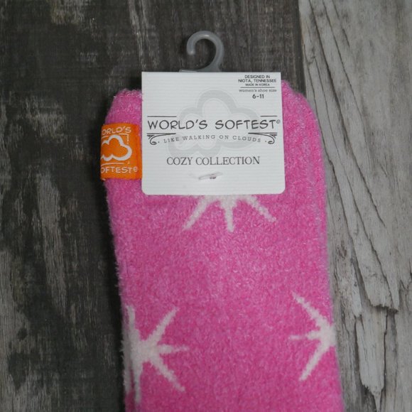 Worlds Softest Socks Cozy Crew Stars Womens Size 6-11 Starburst Azalea NWT - Picture 3 of 4